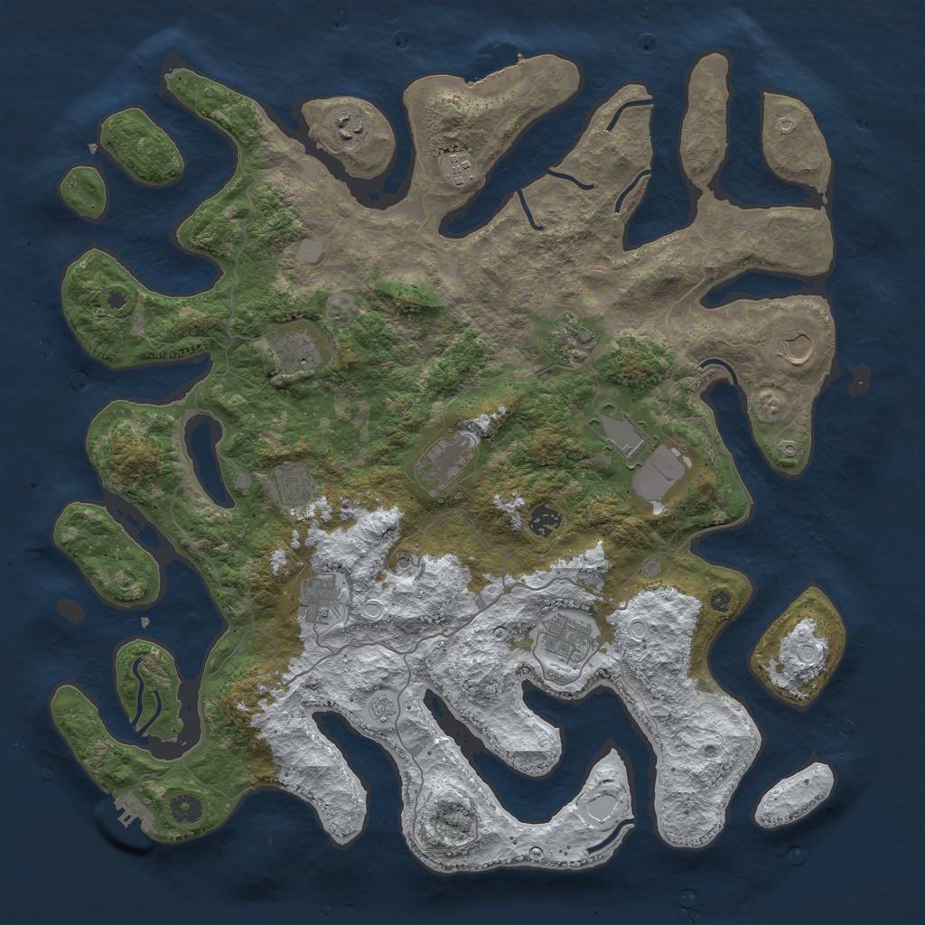 Rust Map: Procedural Map, Size: 4500, Seed: 98742, 20 Monuments