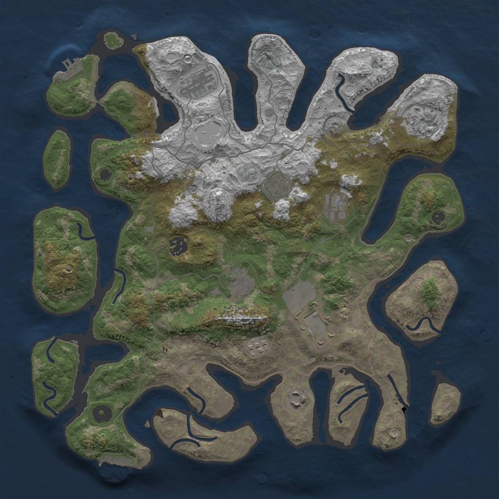 Rust Map: Procedural Map, Size: 4000, Seed: 1234564, 20 Monuments