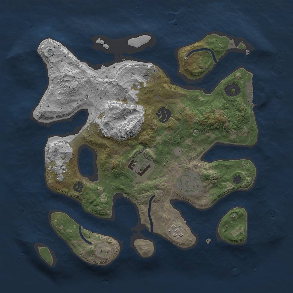 Rust Map: Procedural Map, Size: 3000, Seed: 116087464, 8 Monuments