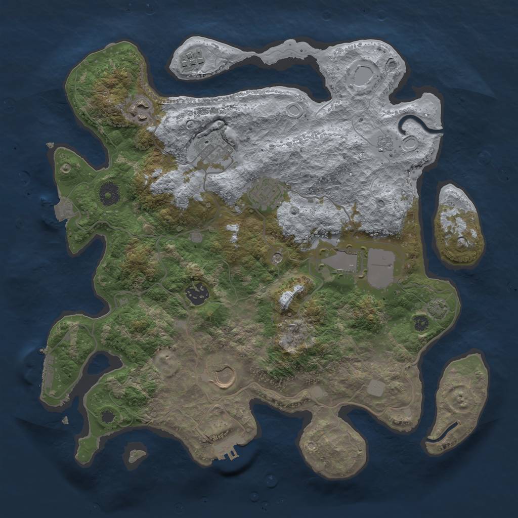 Rust Map: Procedural Map, Size: 3500, Seed: 1605905496, 15 Monuments