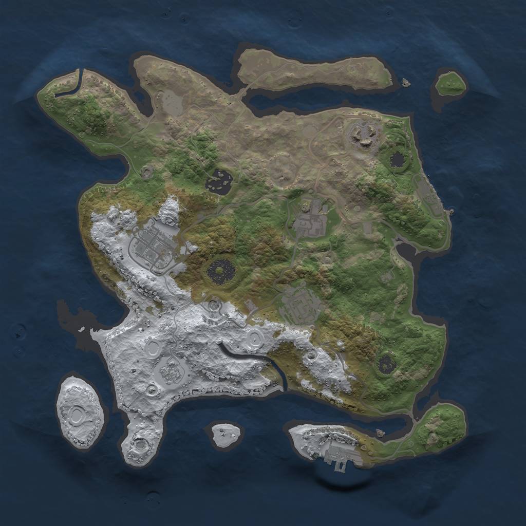 Rust Map: Procedural Map, Size: 3000, Seed: 541515, 14 Monuments