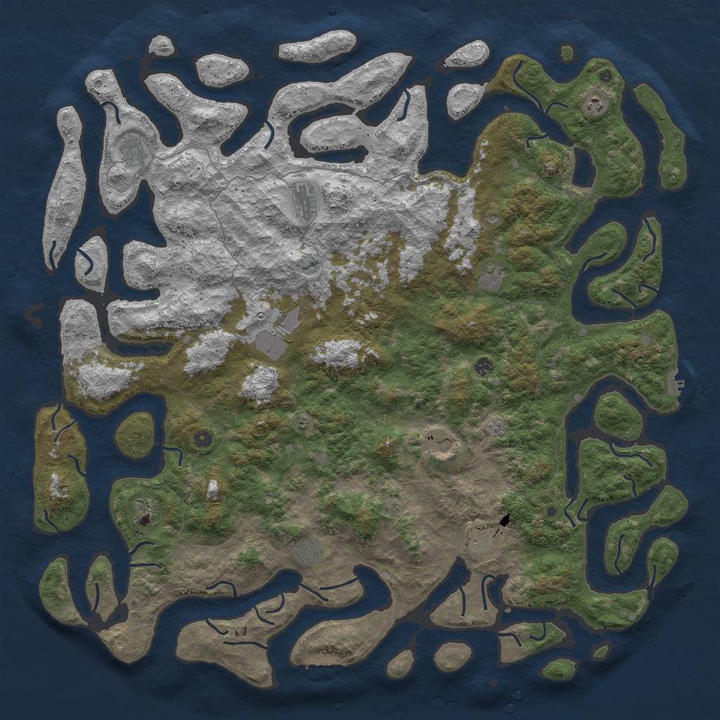 Rust Map: Procedural Map, Size: 6000, Seed: 12340, 16 Monuments