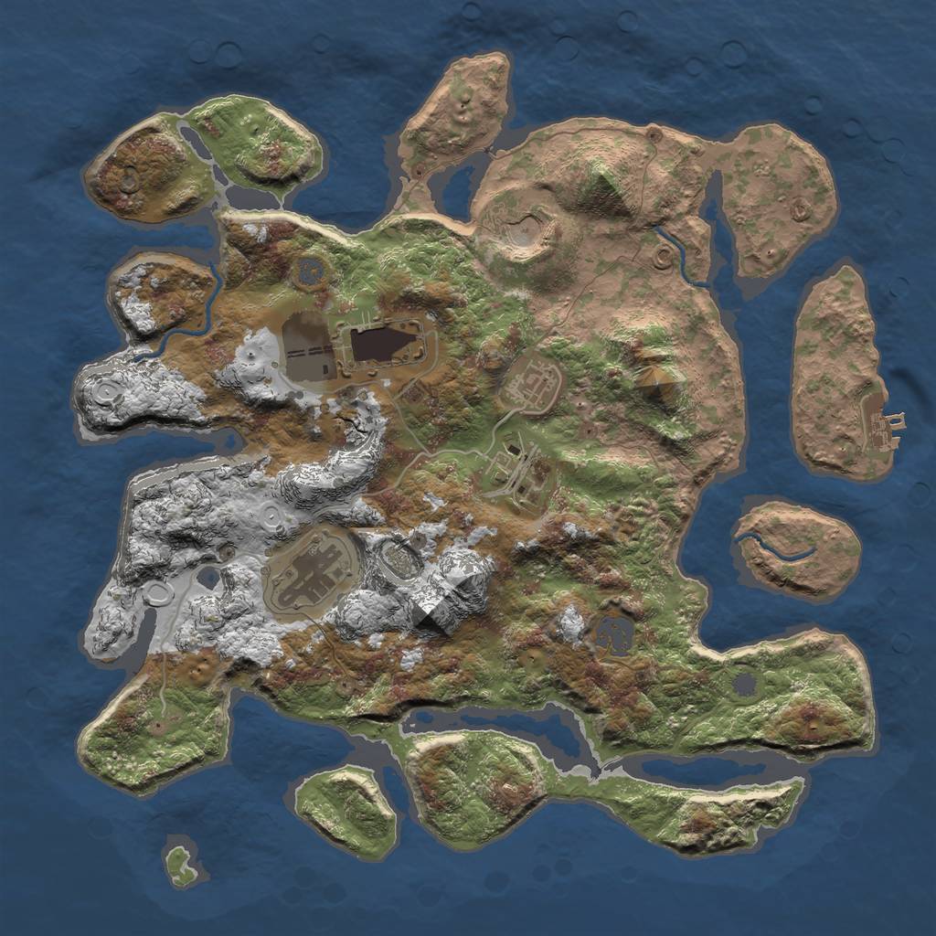 Rust Map: Procedural Map, Size: 3500, Seed: 110395, 11 Monuments