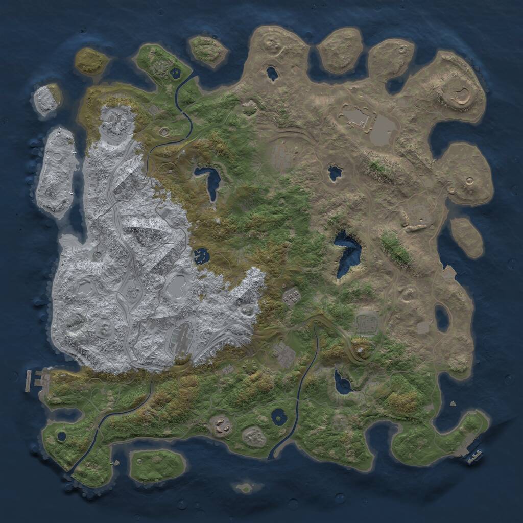 Rust Map: Procedural Map, Size: 4800, Seed: 350018, 17 Monuments