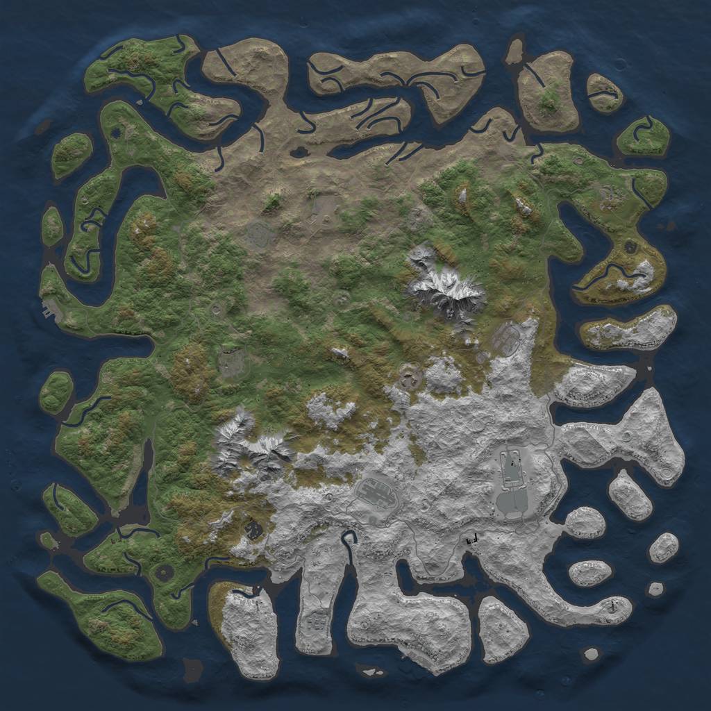 Rust Map: Procedural Map, Size: 6000, Seed: 309062387, 21 Monuments