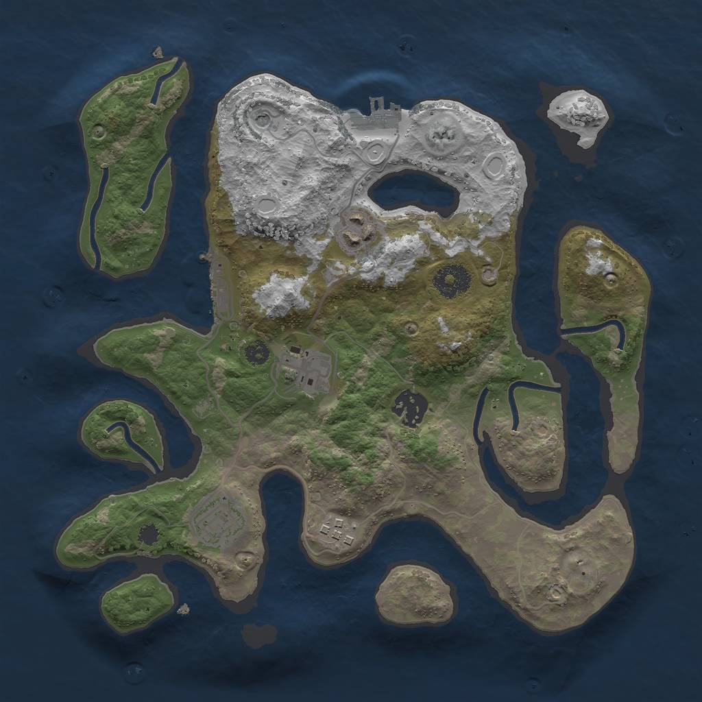 Rust Map: Procedural Map, Size: 3010, Seed: 1222007903, 16 Monuments