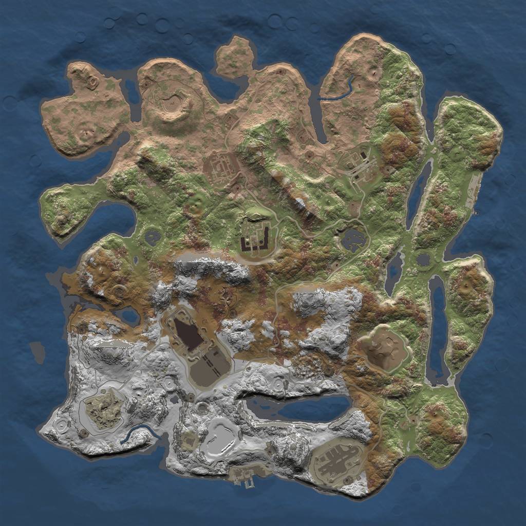 Rust Map: Procedural Map, Size: 3500, Seed: 192953, 15 Monuments