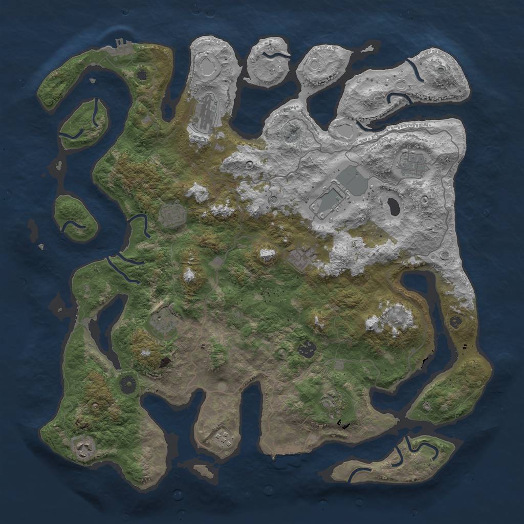 Rust Map: Procedural Map, Size: 4500, Seed: 96852, 21 Monuments