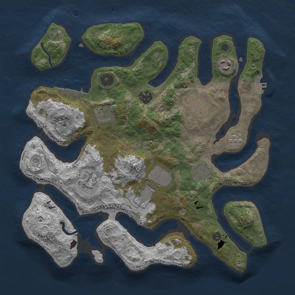 Rust Map: Procedural Map, Size: 3500, Seed: 113102020, 16 Monuments