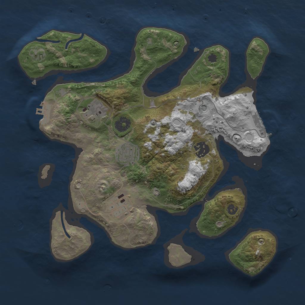 Rust Map: Procedural Map, Size: 3000, Seed: 42656, 15 Monuments