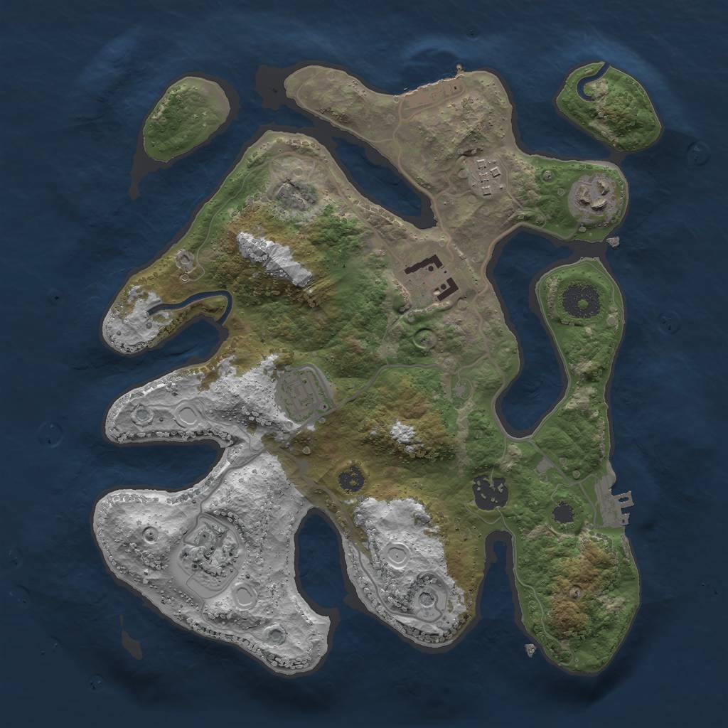 Rust Map: Procedural Map, Size: 3000, Seed: 6806, 17 Monuments