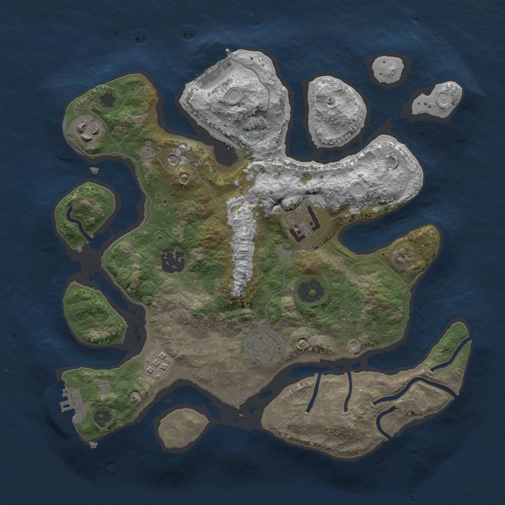 Rust Map: Procedural Map, Size: 3057, Seed: 13825, 16 Monuments