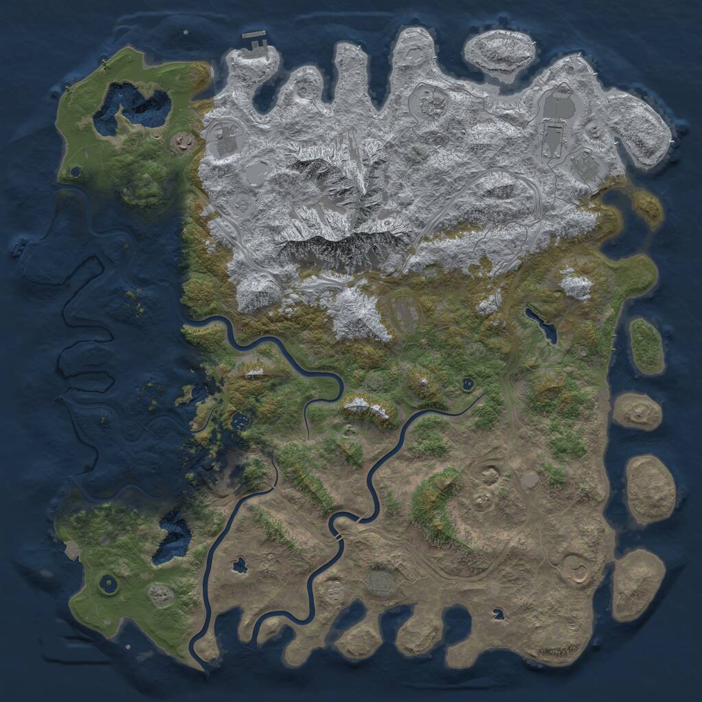 Rust Map: Procedural Map, Size: 6000, Seed: 81107056, 17 Monuments