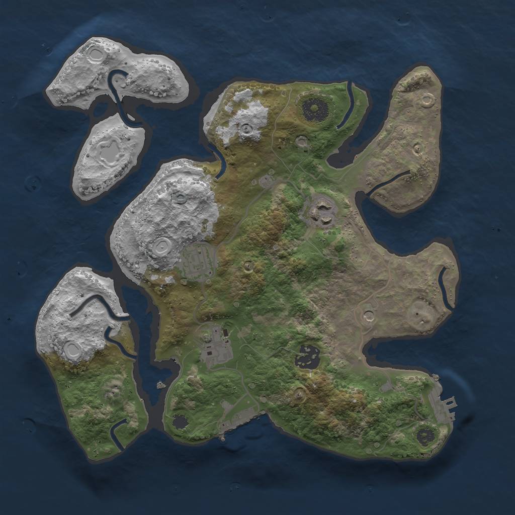 Rust Map: Procedural Map, Size: 3000, Seed: 2400992, 15 Monuments