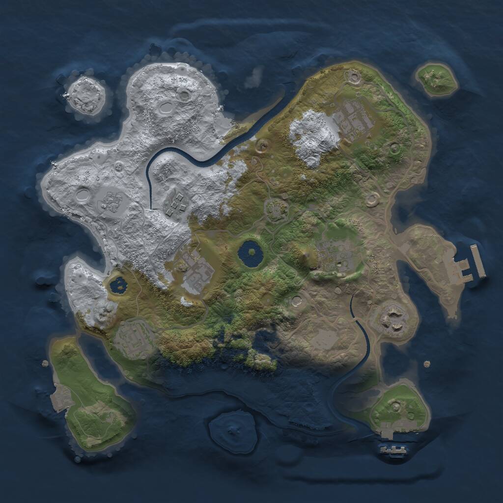 Rust Map: Procedural Map, Size: 3000, Seed: 12364, 12 Monuments