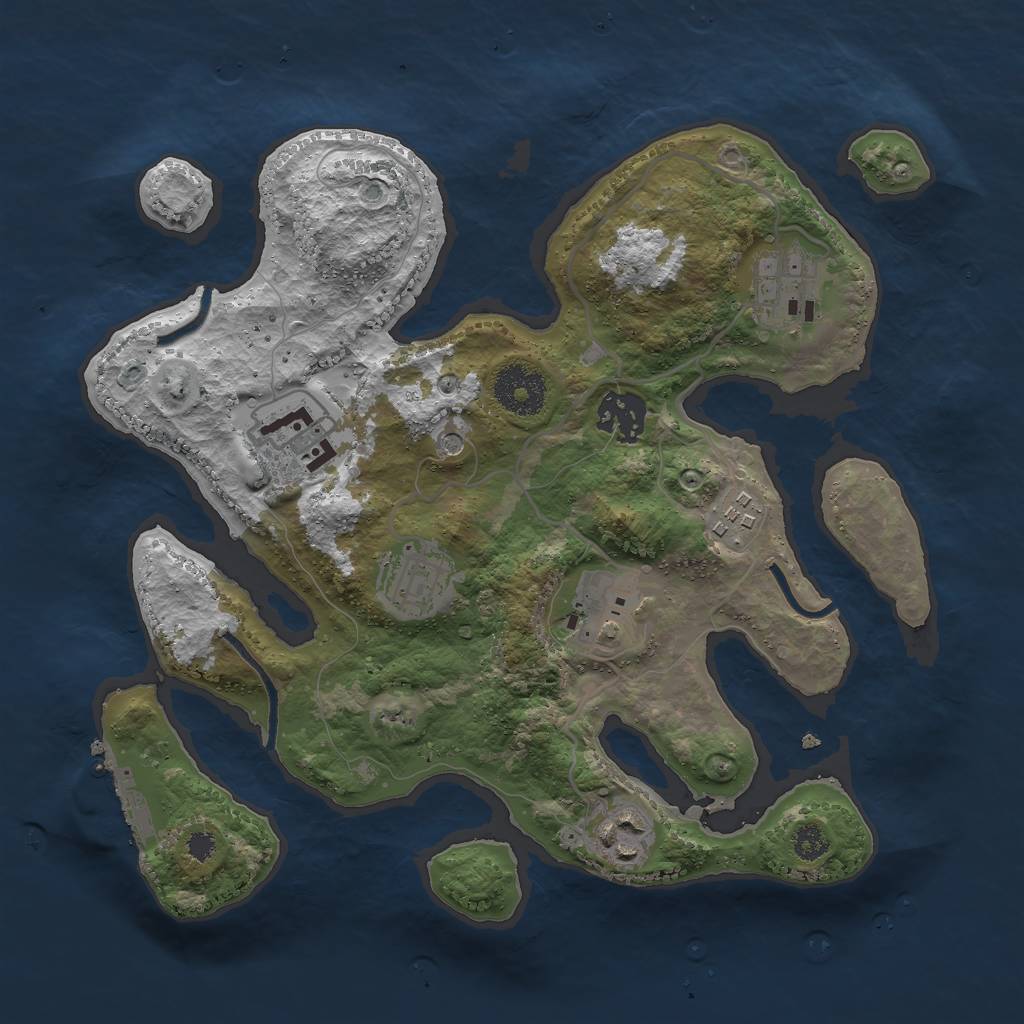 Rust Map: Procedural Map, Size: 3000, Seed: 12364, 11 Monuments