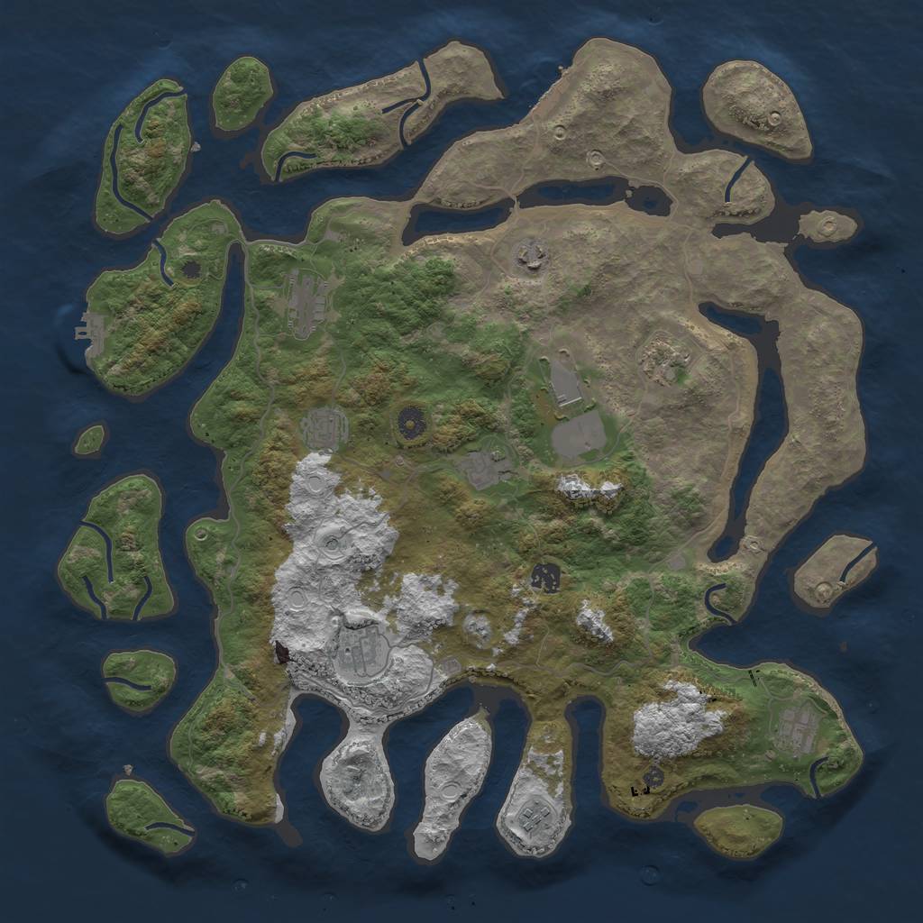 Rust Map: Procedural Map, Size: 4500, Seed: 85462311, 21 Monuments