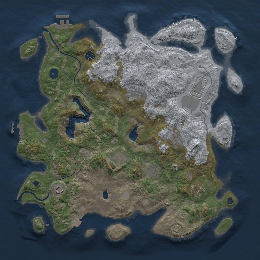 Rust Map: Procedural Map, Size: 4000, Seed: 283719, 14 Monuments