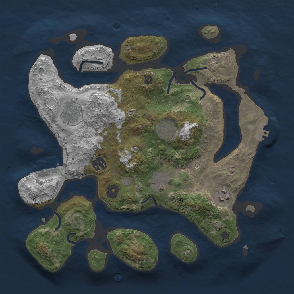 Rust Map: Procedural Map, Size: 3250, Seed: 8008, 13 Monuments