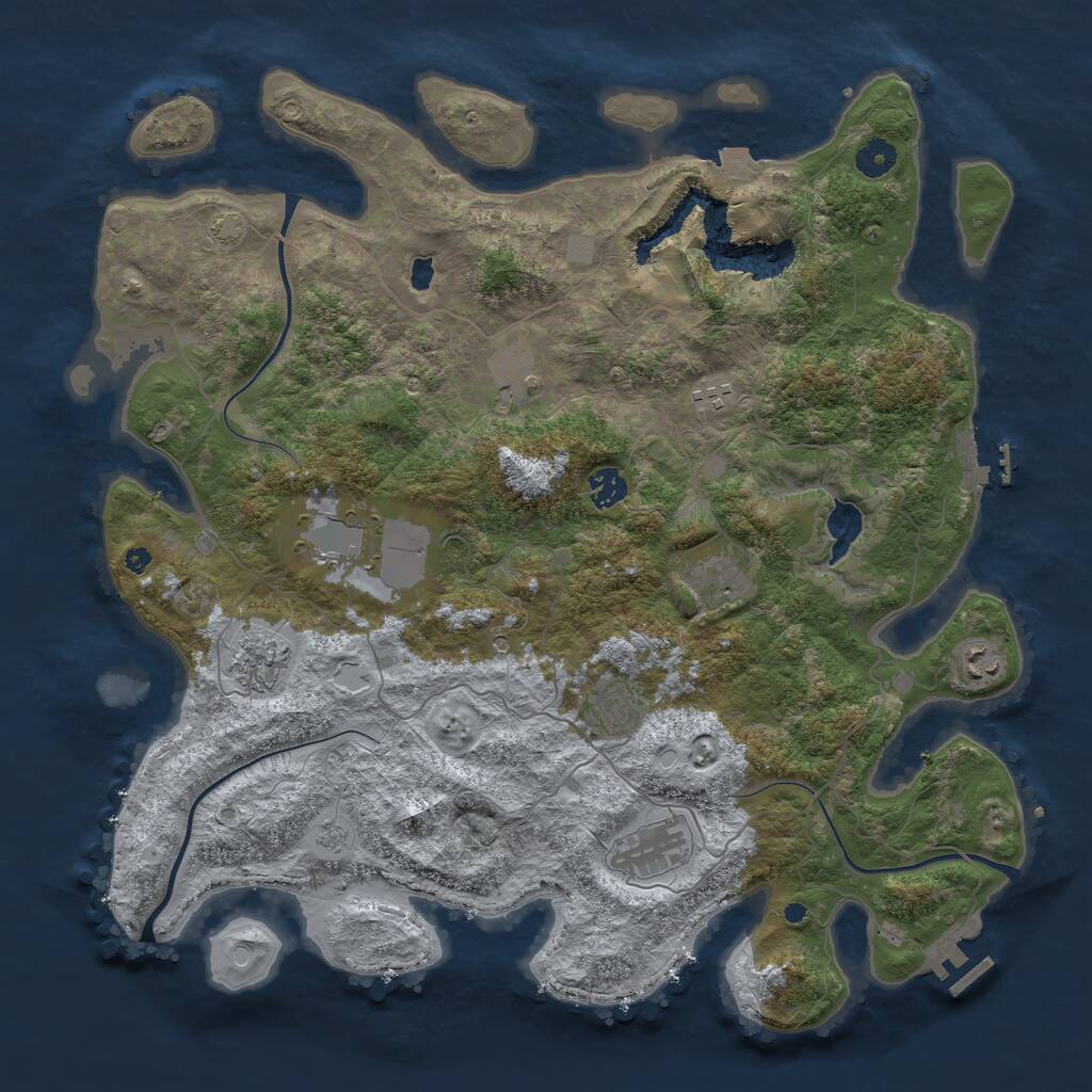 Rust Map: Procedural Map, Size: 4200, Seed: 2910, 15 Monuments