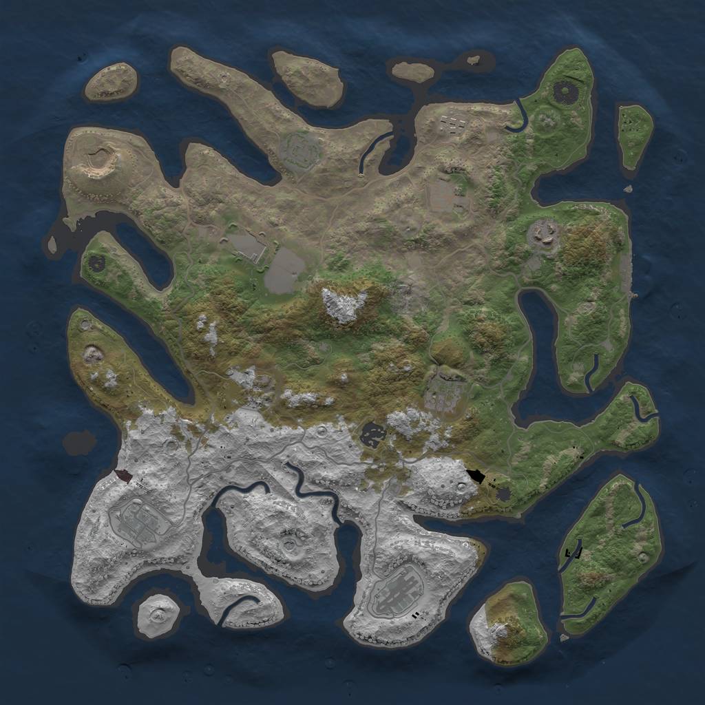 Rust Map: Procedural Map, Size: 4200, Seed: 2910, 15 Monuments