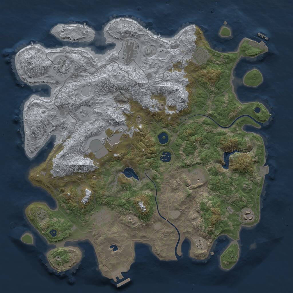 Rust Map: Procedural Map, Size: 4000, Seed: 1360901618, 15 Monuments