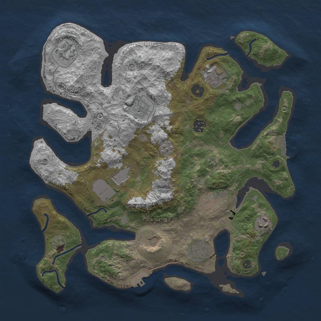 Rust Map: Procedural Map, Size: 3750, Seed: 20101425, 15 Monuments