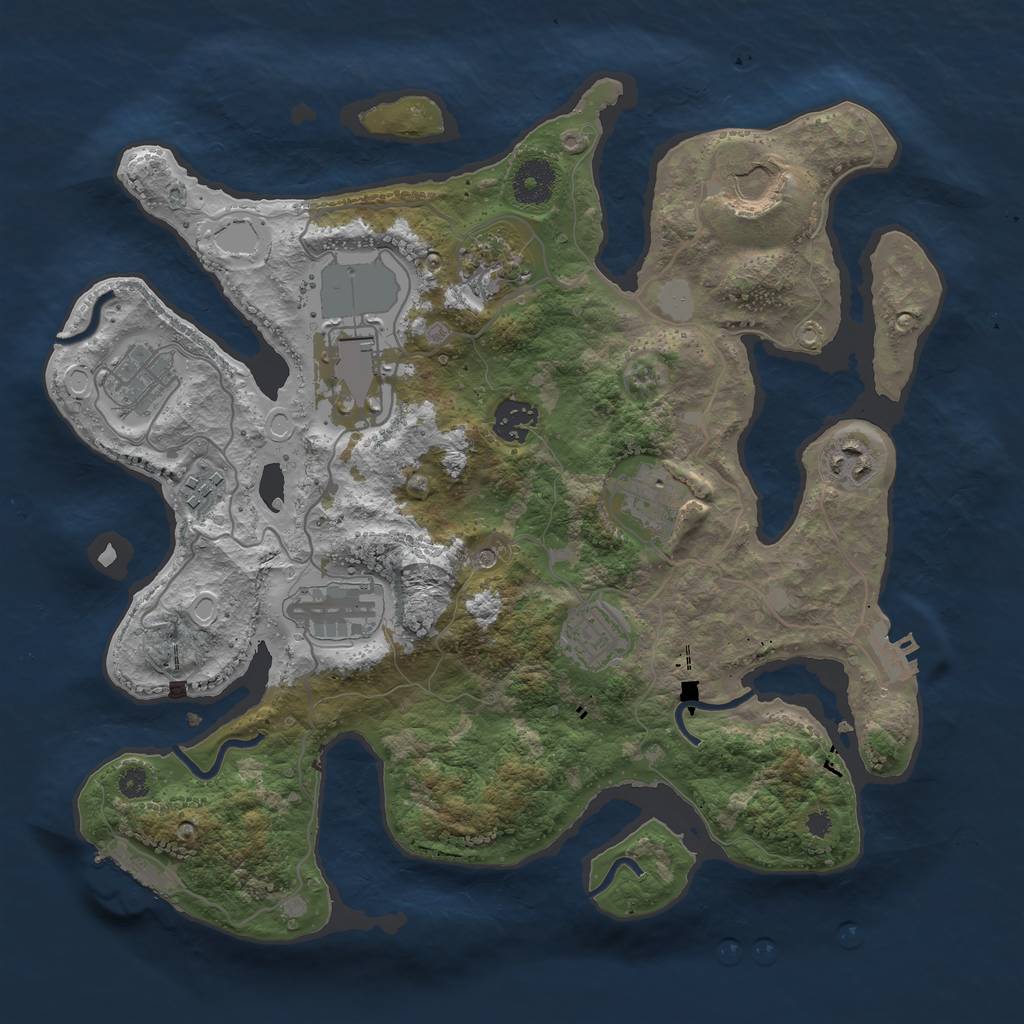 Rust Map: Procedural Map, Size: 3500, Seed: 724244560, 18 Monuments