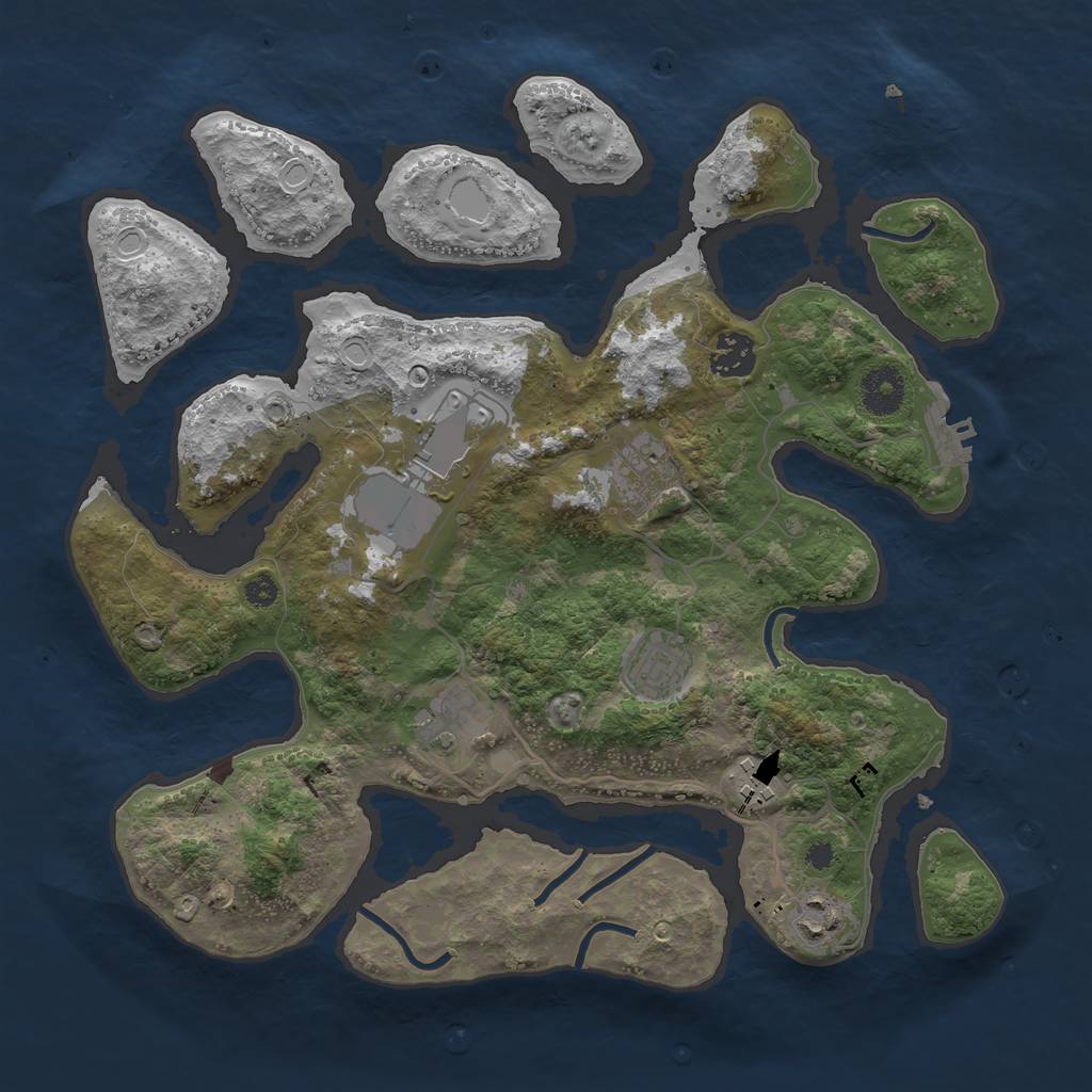 Rust Map: Procedural Map, Size: 3500, Seed: 1831530587, 13 Monuments