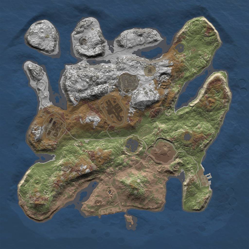 Rust Map: Procedural Map, Size: 3000, Seed: 2021, 11 Monuments