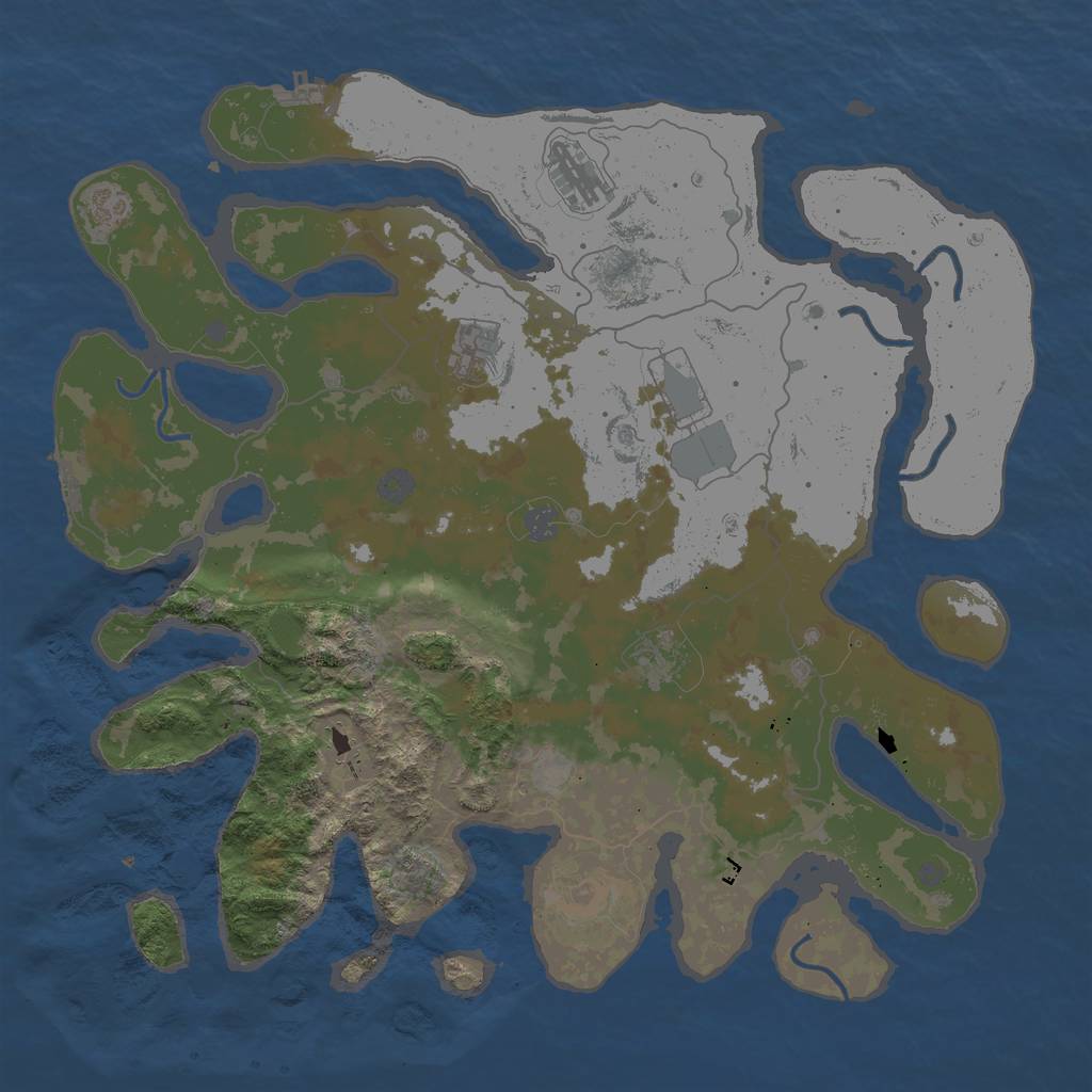 Rust Map: Procedural Map, Size: 4500, Seed: 32310, 15 Monuments