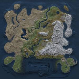 Thumbnail Rust Map: Procedural Map, Size: 4000, Seed: 415727777, 14 Monuments