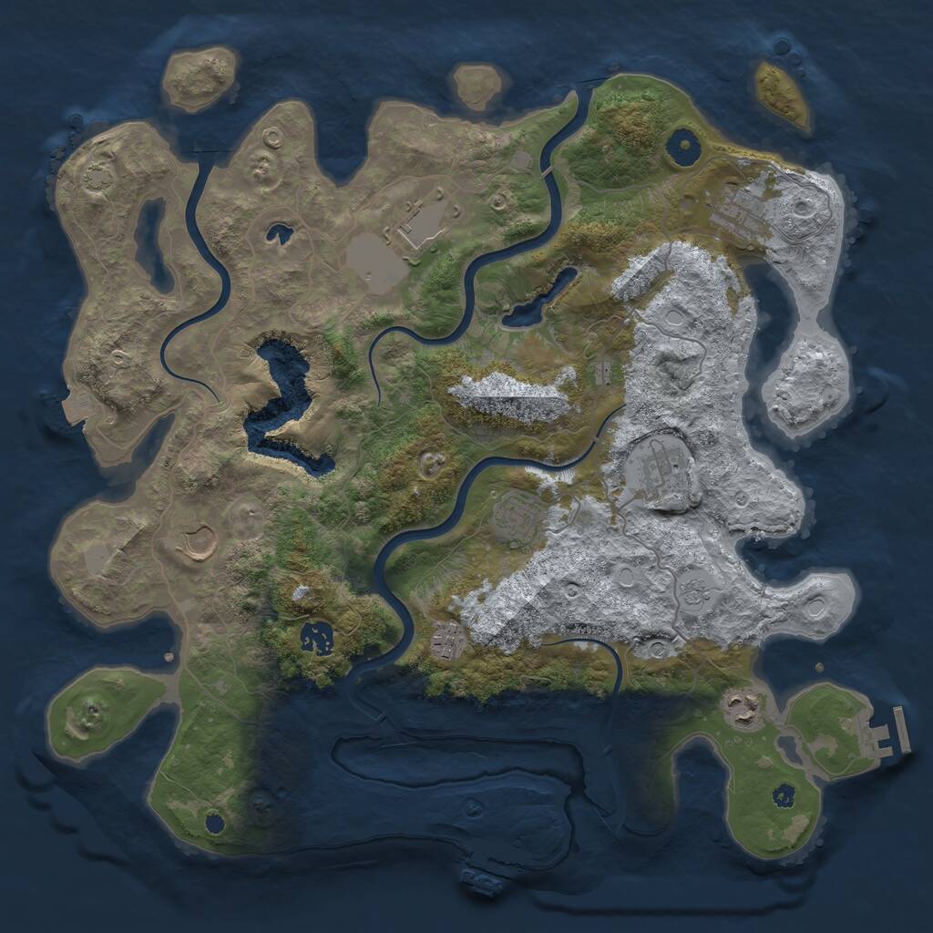 Rust Map: Procedural Map, Size: 4000, Seed: 415727777, 14 Monuments
