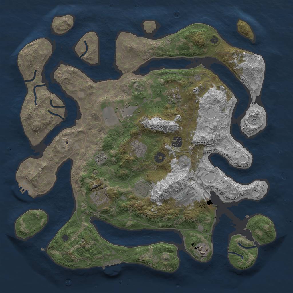 Rust Map: Procedural Map, Size: 4000, Seed: 415727777, 20 Monuments