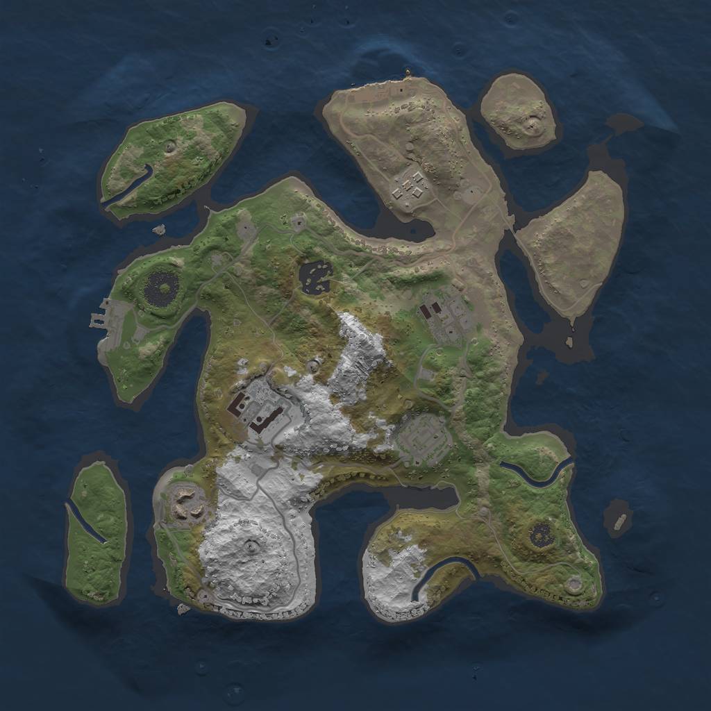 Rust Map: Procedural Map, Size: 3000, Seed: 19956301, 10 Monuments