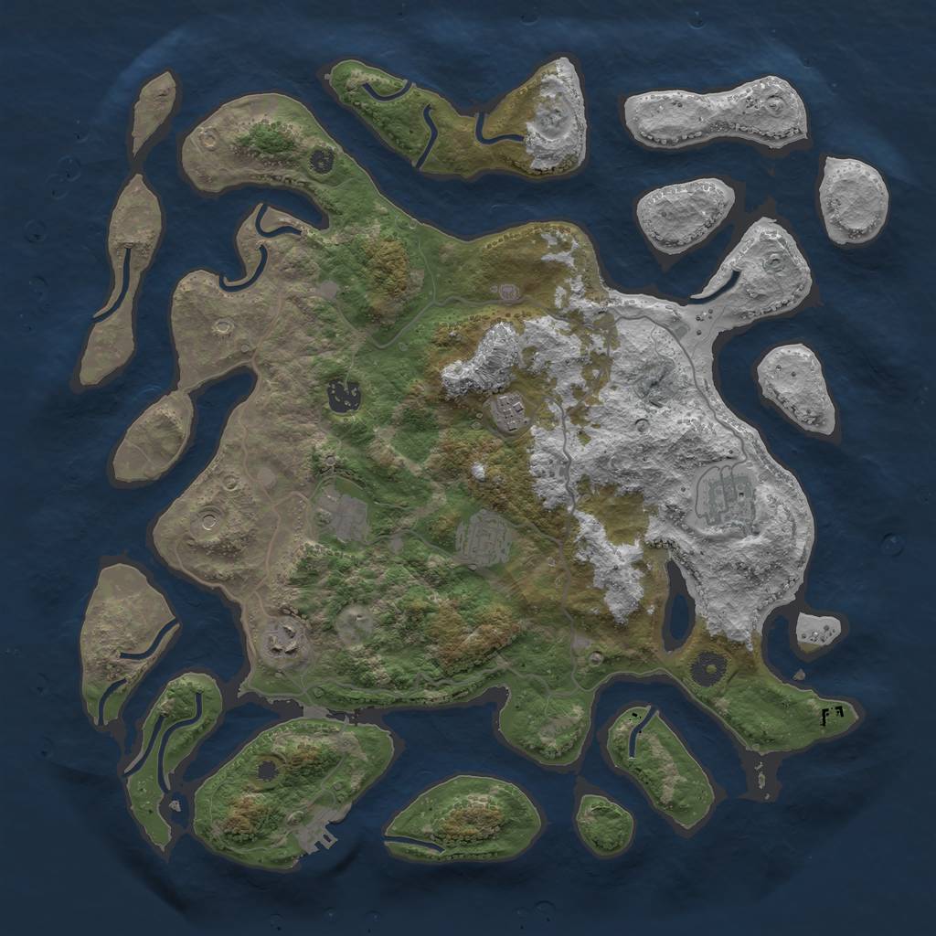 Rust Map: Procedural Map, Size: 4000, Seed: 1241, 10 Monuments