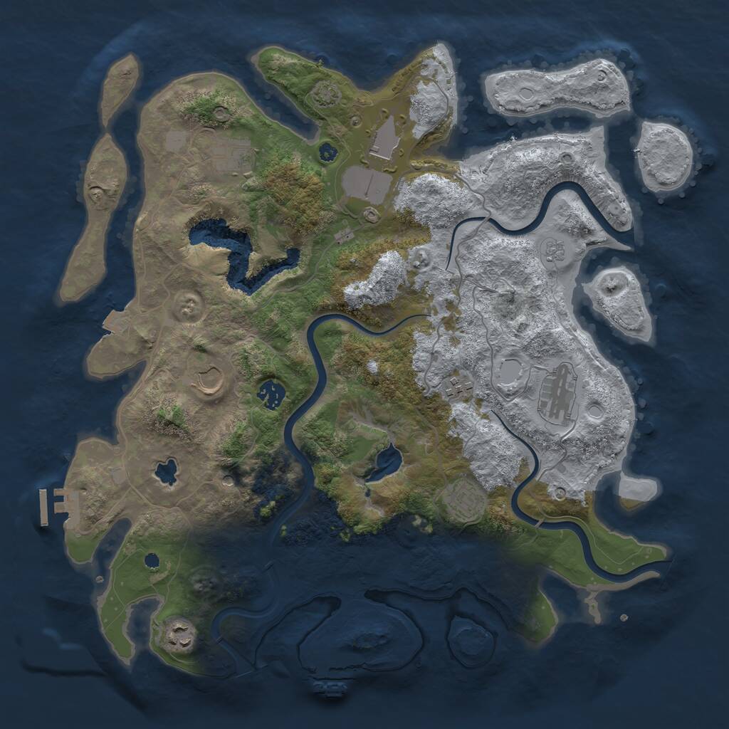 Rust Map: Procedural Map, Size: 4000, Seed: 1241, 14 Monuments