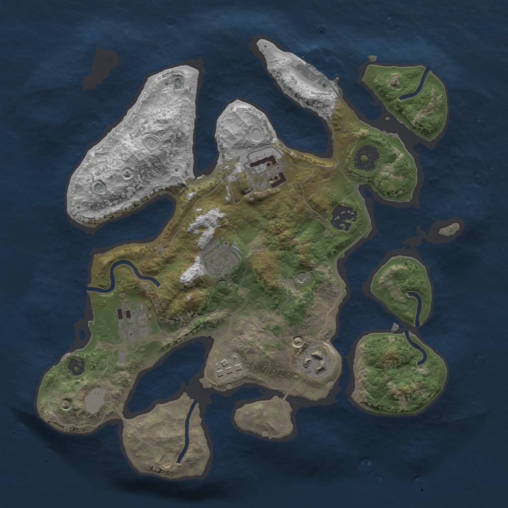 Rust Map: Procedural Map, Size: 3000, Seed: 99968615, 13 Monuments