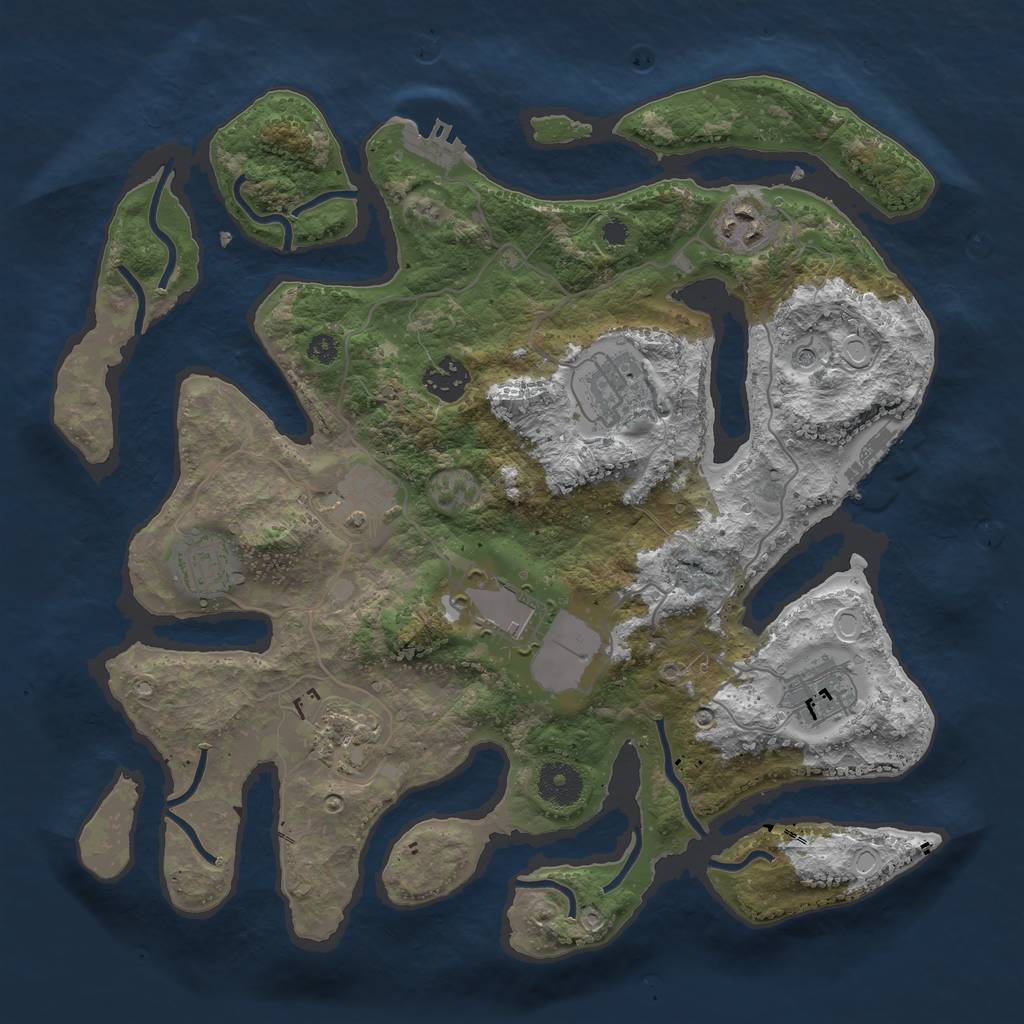 Rust Map: Procedural Map, Size: 3500, Seed: 2112231745, 16 Monuments