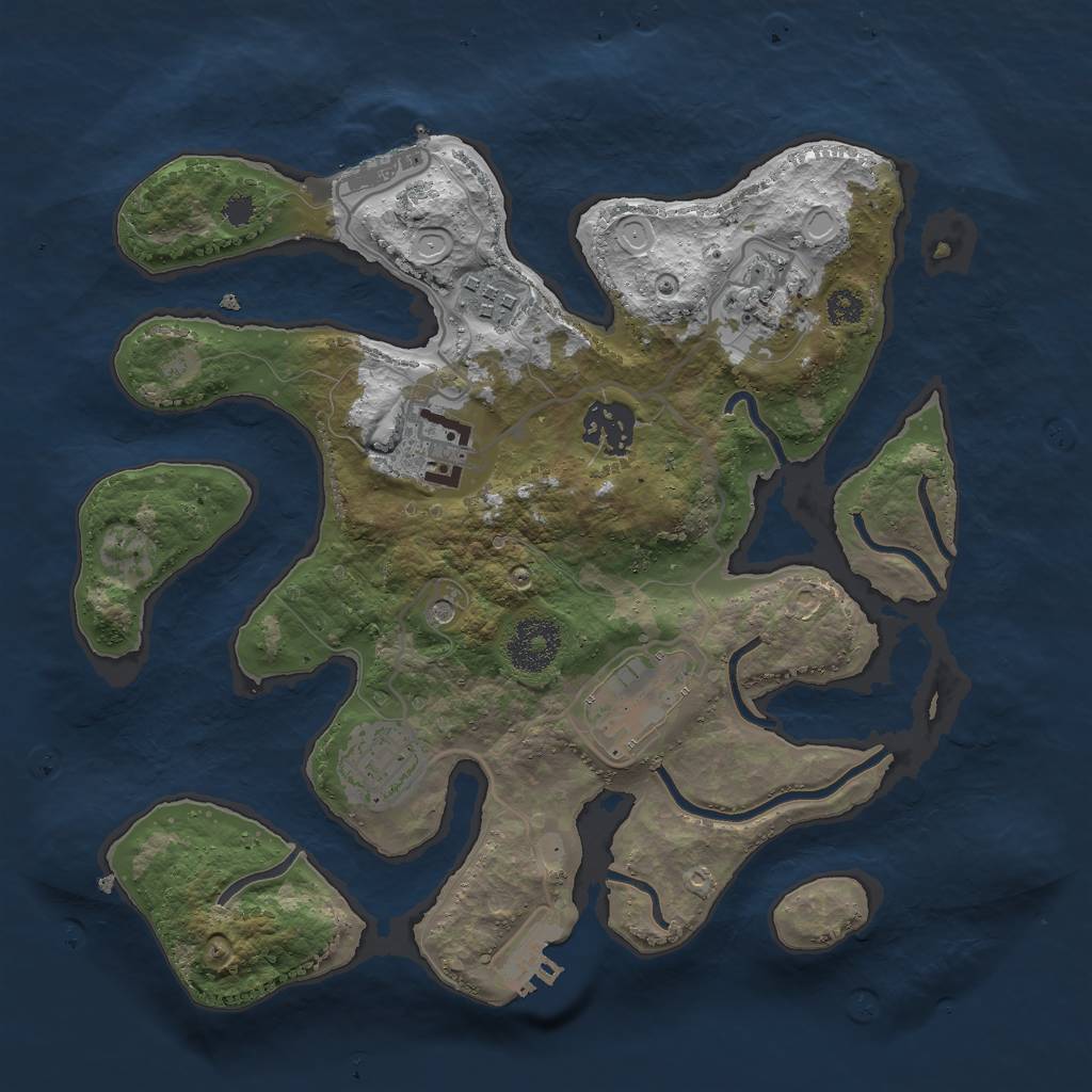 Rust Map: Procedural Map, Size: 3000, Seed: 16227, 17 Monuments