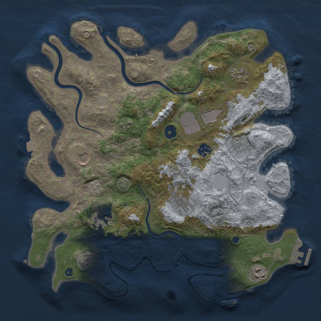 Rust Map: Procedural Map, Size: 3750, Seed: 183132752, 15 Monuments