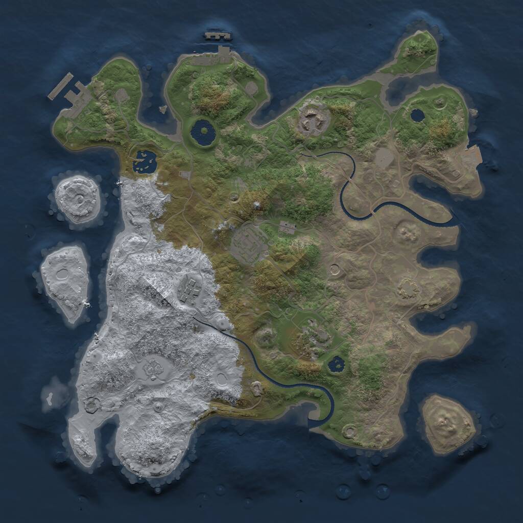 Rust Map: Procedural Map, Size: 3200, Seed: 5578, 11 Monuments