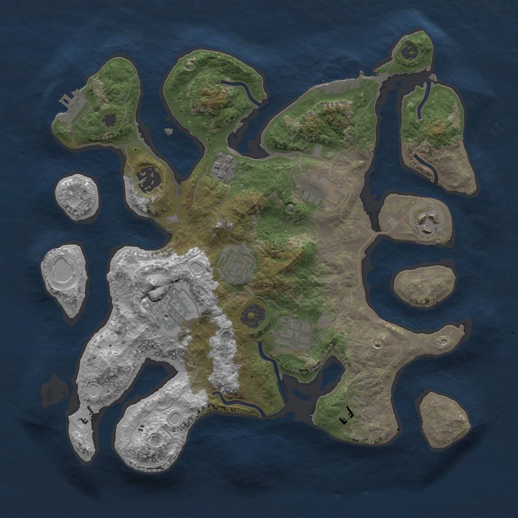 Rust Map: Procedural Map, Size: 3200, Seed: 5578, 17 Monuments