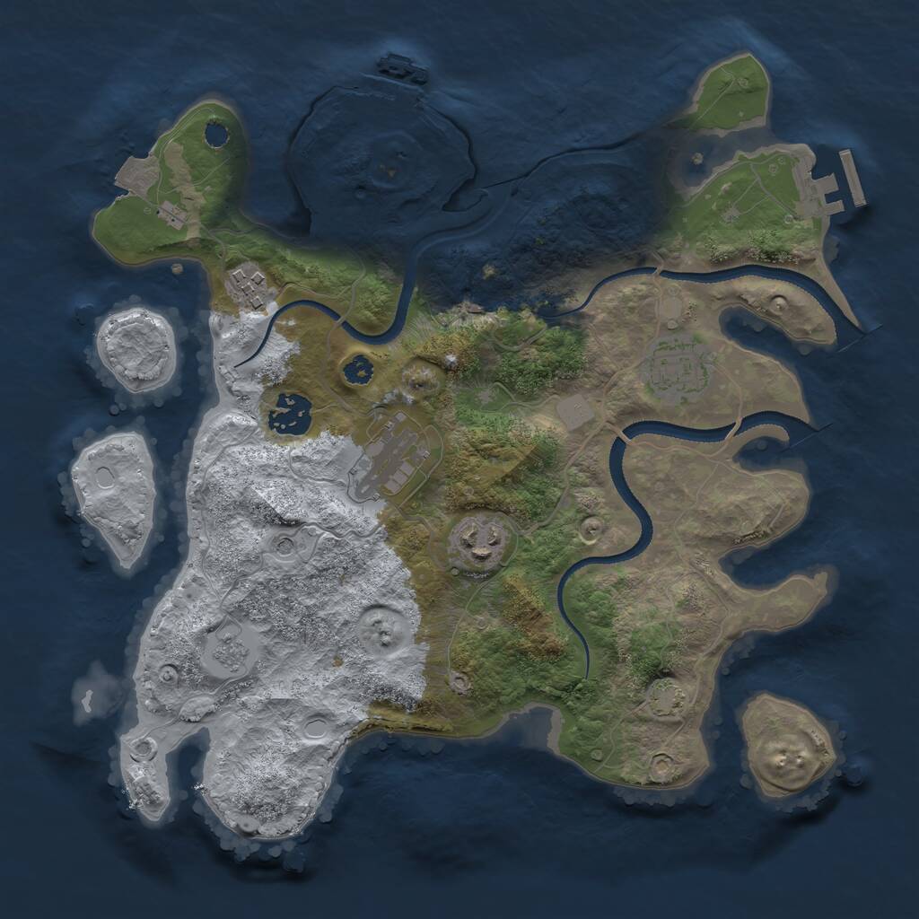 Rust Map: Procedural Map, Size: 3200, Seed: 5578, 11 Monuments