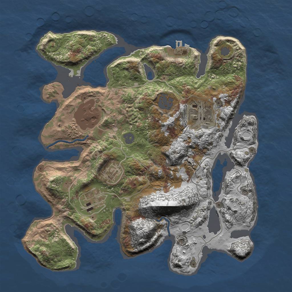 Rust Map: Procedural Map, Size: 2800, Seed: 1730318622, 10 Monuments