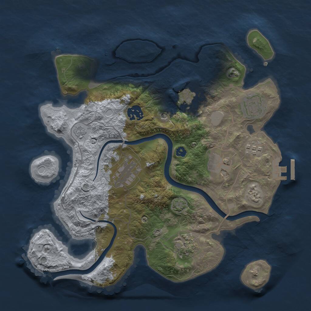 Rust Map: Procedural Map, Size: 3000, Seed: 78332536, 12 Monuments