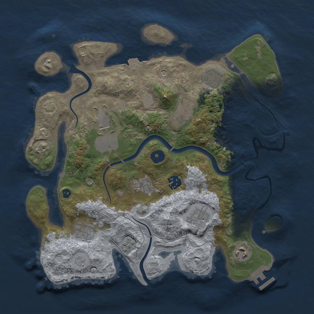 Rust Map: Procedural Map, Size: 3500, Seed: 3090, 14 Monuments