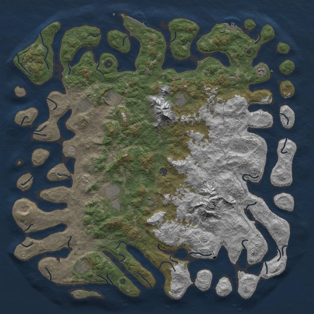 Rust Map: Procedural Map, Size: 6000, Seed: 898487, 22 Monuments