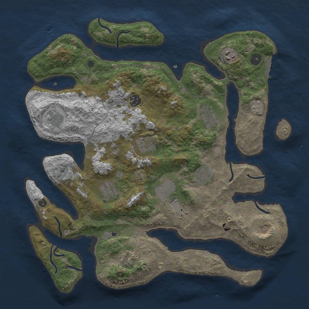 Rust Map: Procedural Map, Size: 4000, Seed: 801951641, 15 Monuments