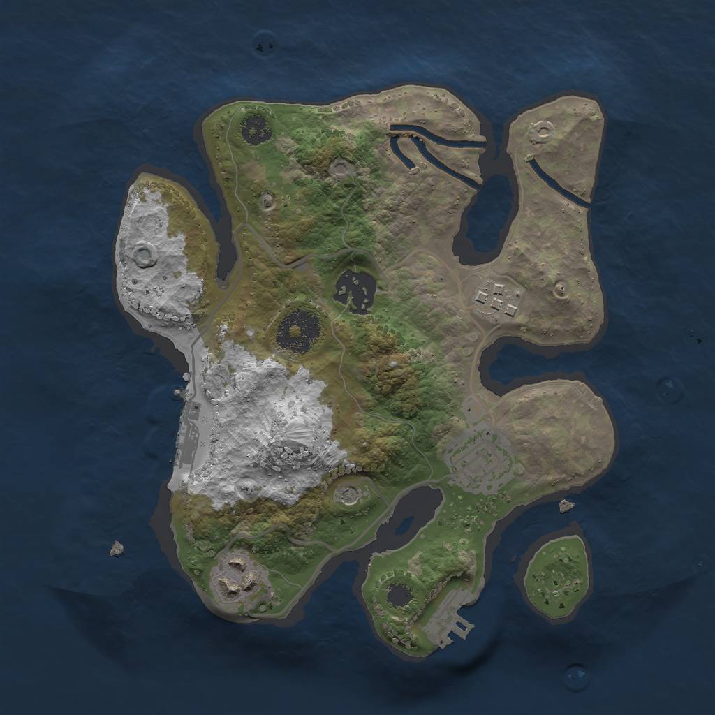 Rust Map: Procedural Map, Size: 2500, Seed: 198536458, 9 Monuments